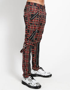 CLASSIC SLIM LEG BONDAGE PANT BLACK PLAID