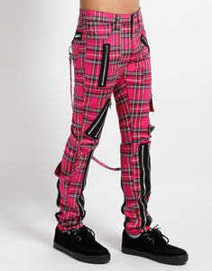 CLASSIC SLIM LEG BONDAGE PANT PINK PLAID