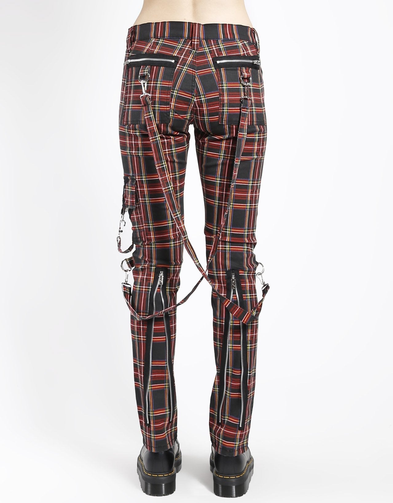 CLASSIC SLIM LEG BONDAGE PANT BLACK PLAID