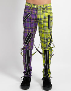 MADNESS PANT VIOLET/LIME PLAID
