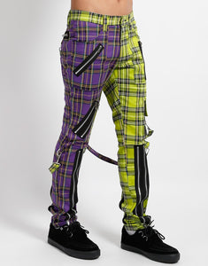 MADNESS PANT VIOLET/LIME PLAID
