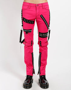 STUDDED BONDAGE PANT PINK