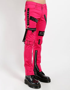 STUDDED BONDAGE PANT PINK