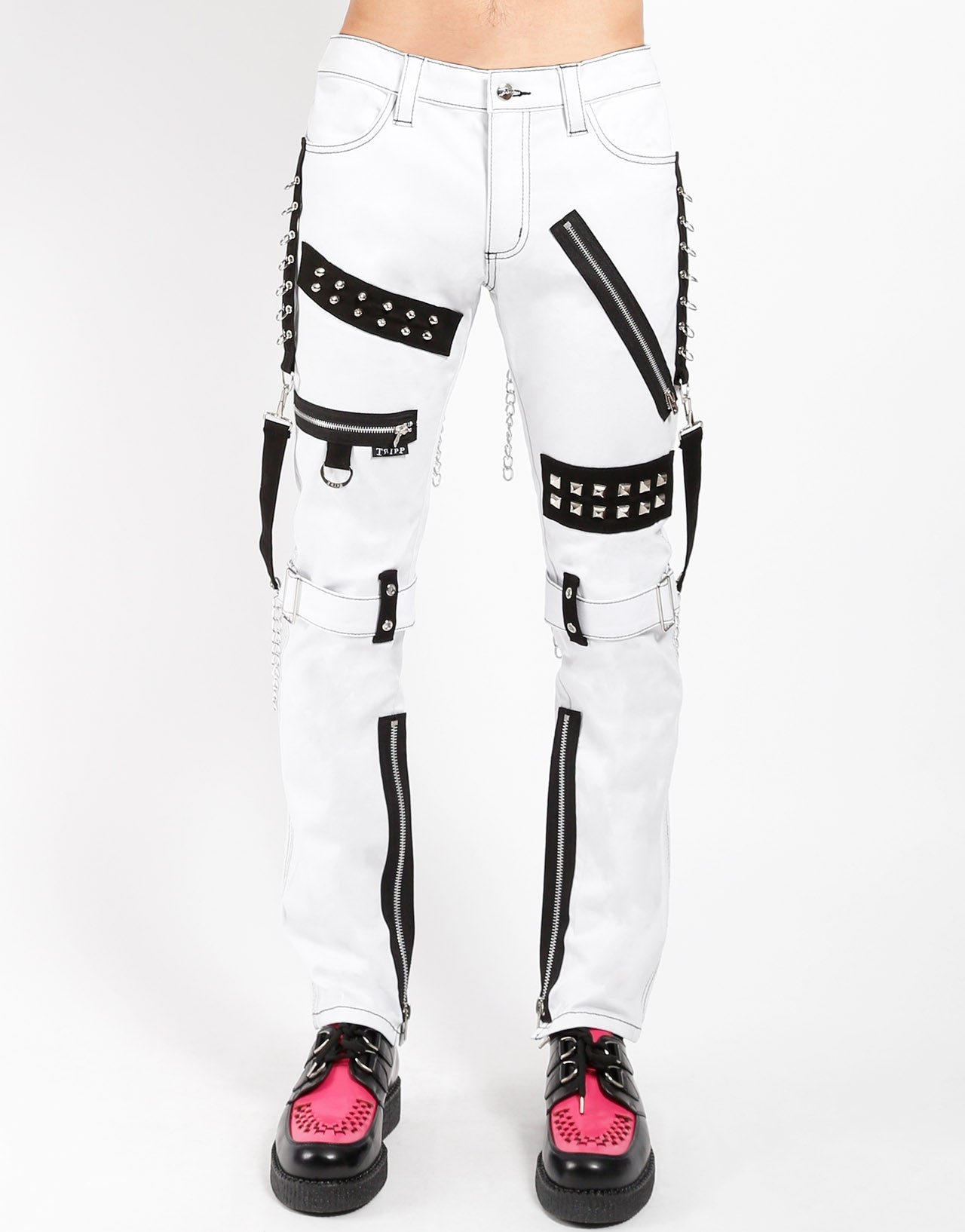 STUDDED BONDAGE PANT WHITE