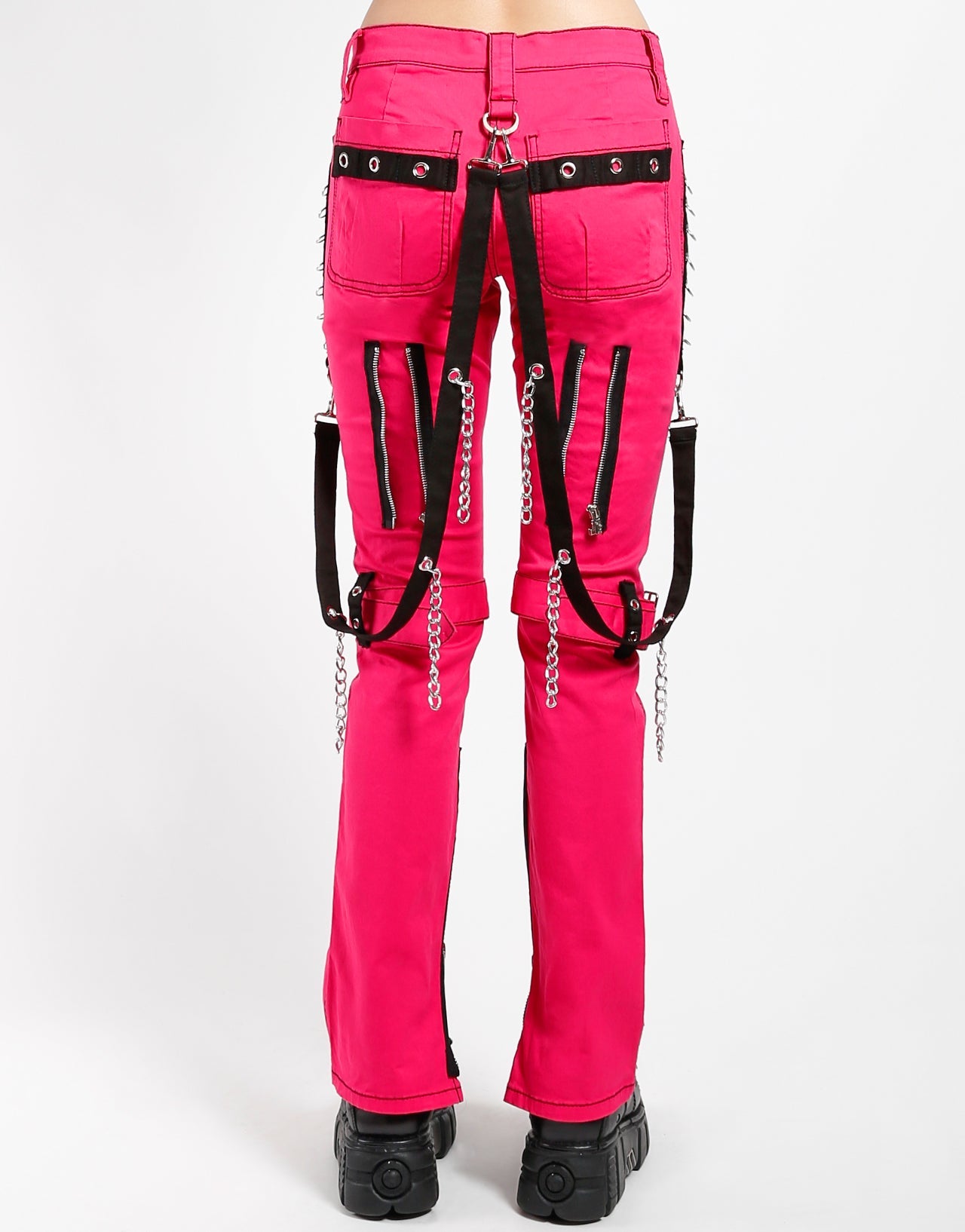 STUDDED BONDAGE PANT PINK