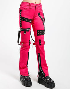 STUDDED BONDAGE PANT PINK