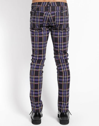 ROCKER JEAN PURPLE PLAID