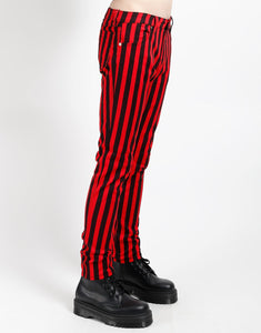 ROCKER JEAN MEDIUM BLK RED STRIPE