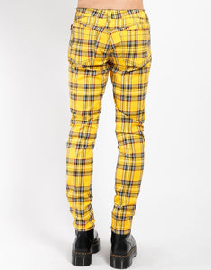 ROCKER JEAN YELLOW TARTAN