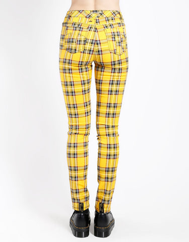 HIGH WAIST T-BACK JEAN YELLOW PLAID