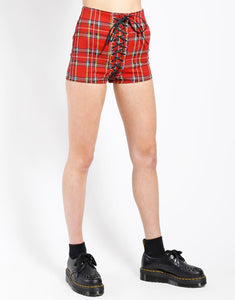 HIGH WAIST CORSET SHORT RED PLAID