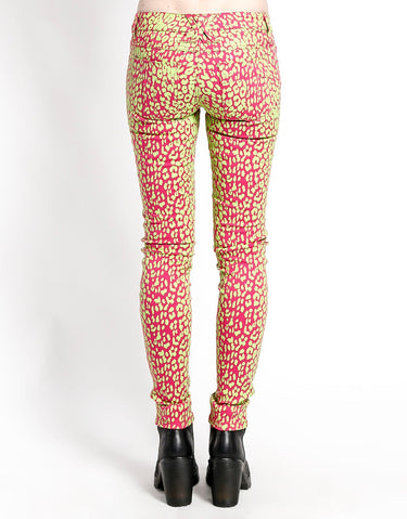 NEON LEOPARD PRINT SKINNY - LIME