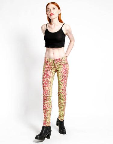 NEON LEOPARD PRINT SKINNY - LIME