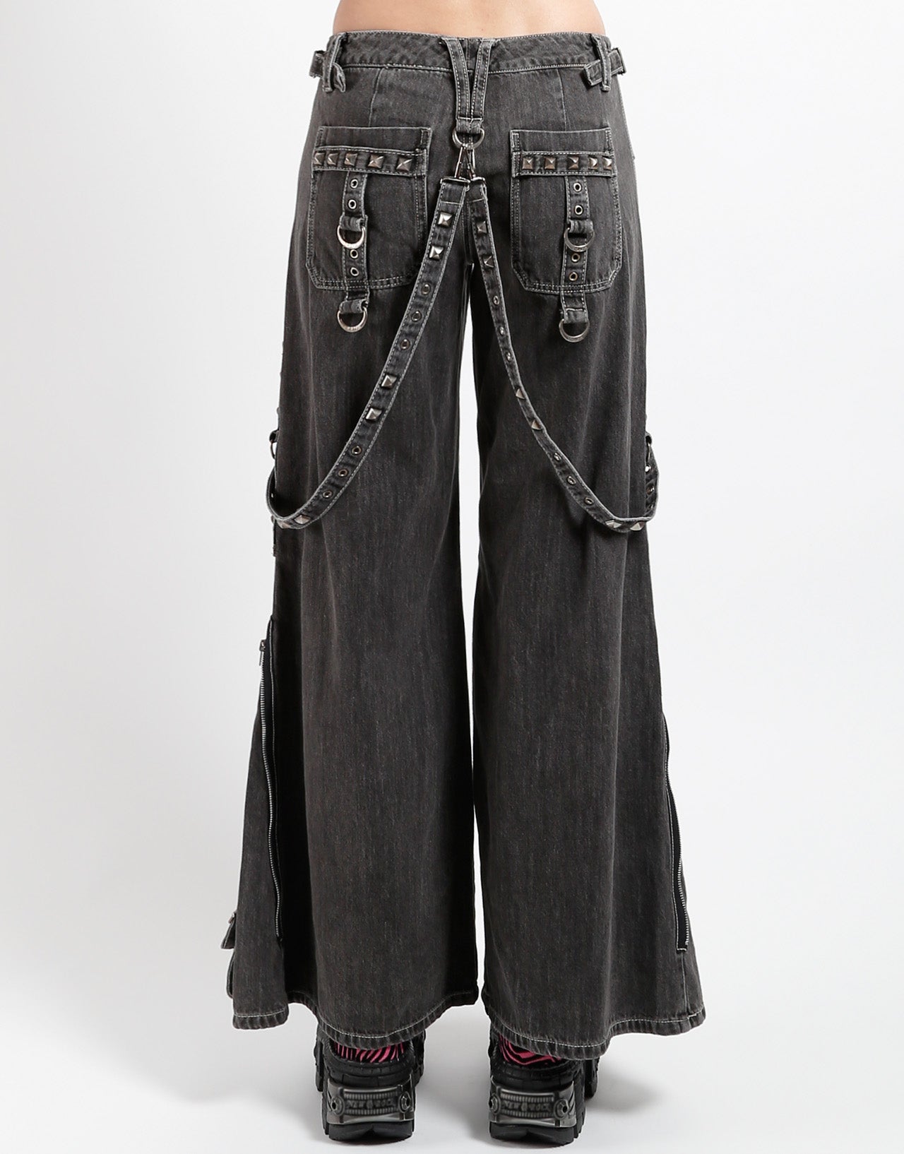 STUDDED POWER PANT BLACK DENIM