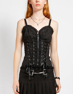 Skull Embroidered Corset