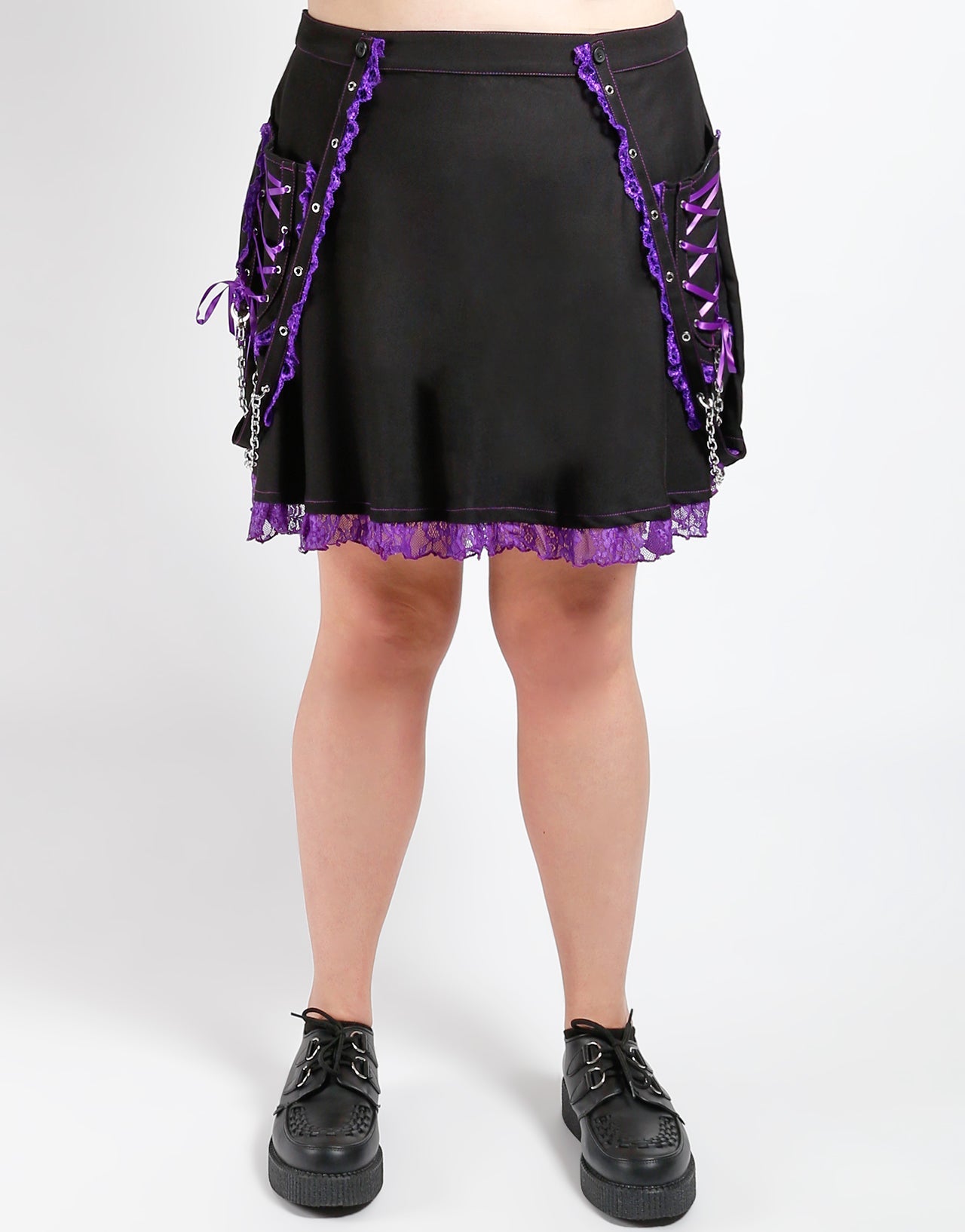 CURVE LOLITA SUSPENDER SKIRT PURPLE