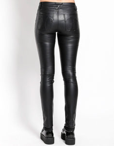 High Waisted Faux Leather Jean