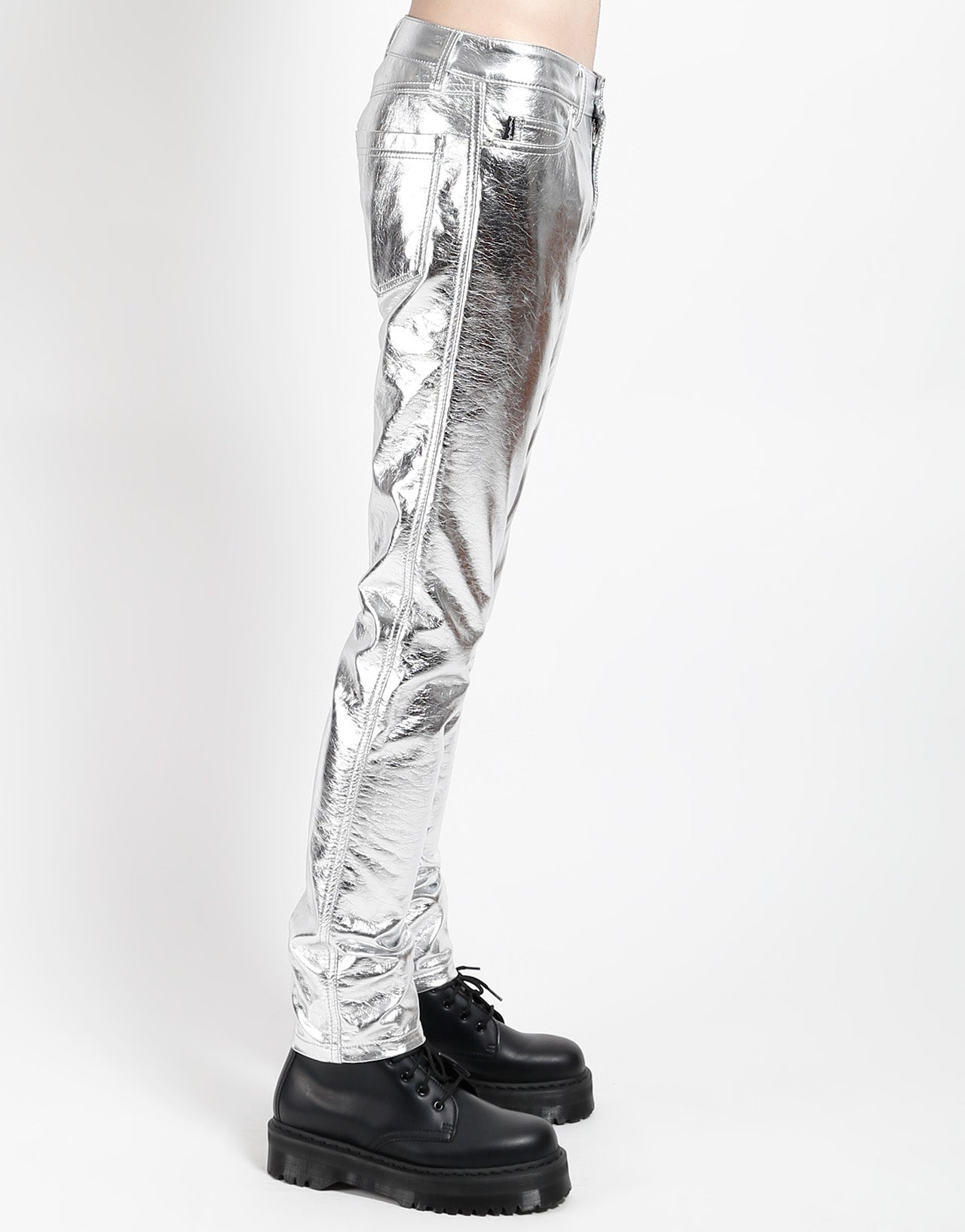 METALLIC FAUX LEATHER PANT