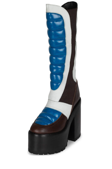 DIRT-BIKE BOOTS BLACK/BLUE/WHITE