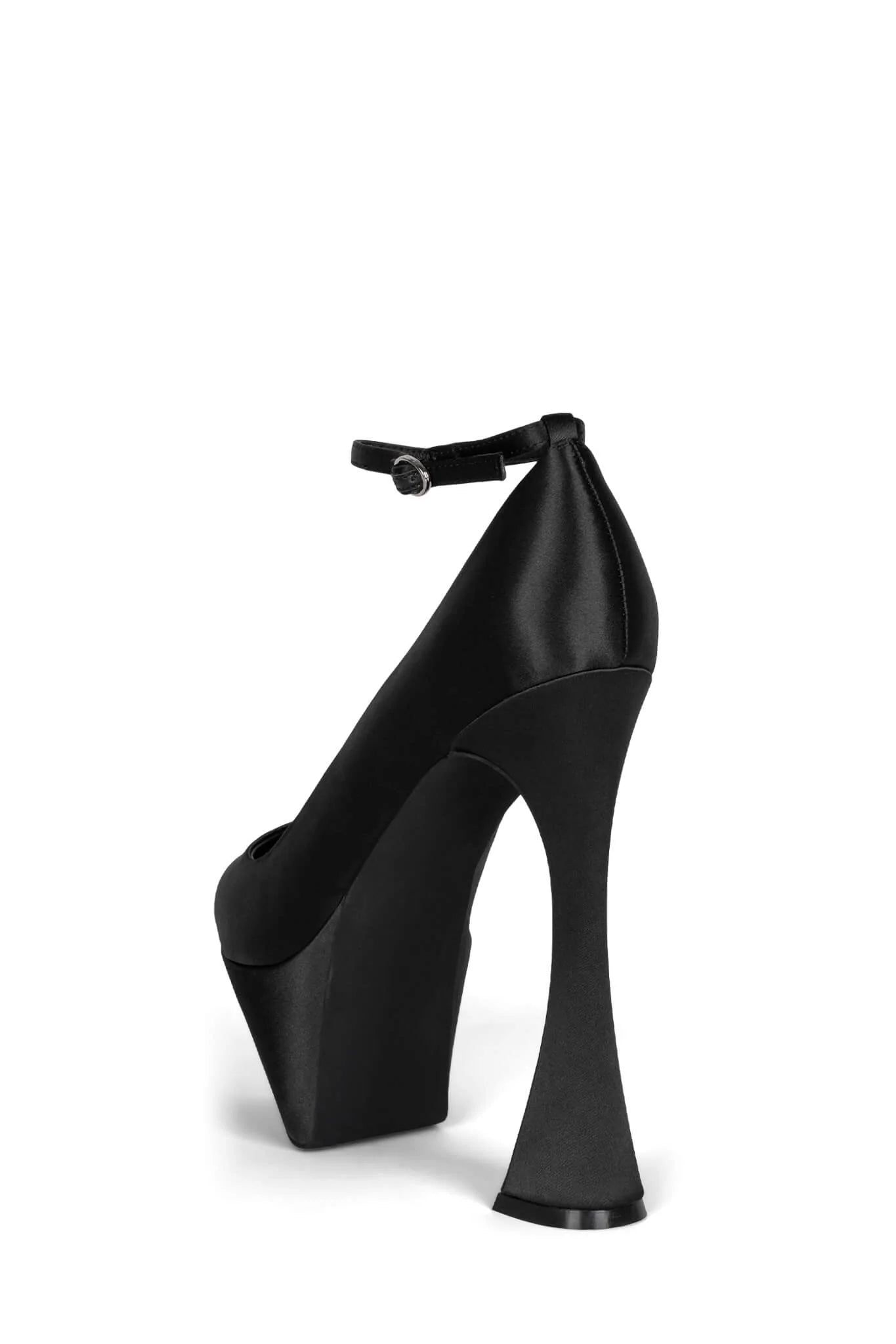 Siouxsie High Heel Mary Jane Pumps - Black Satin