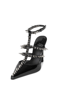 Step Back Heels - Patent Black/Silver