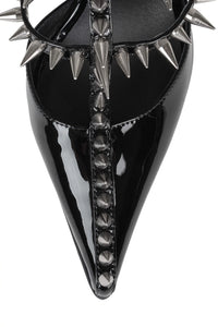 Step Back Heels - Patent Black/Silver